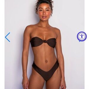 Skatie Lynda Brown Bikini Top NWOT